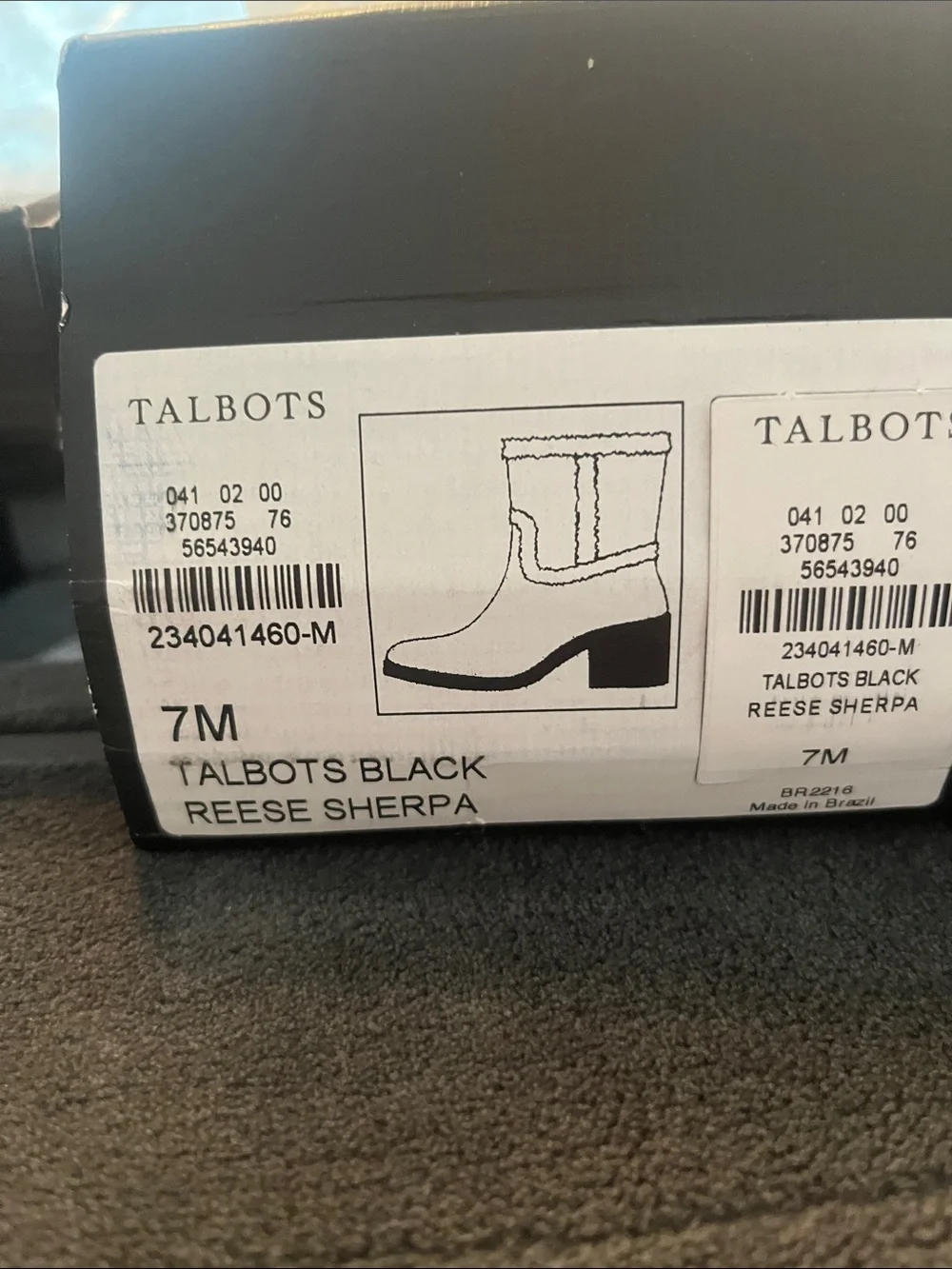 Talbots Black Suede Fur-Trim Winter Ankle Boots size 7